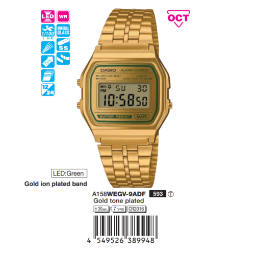A158WEGV-9ADF | Đồng hồ Casio